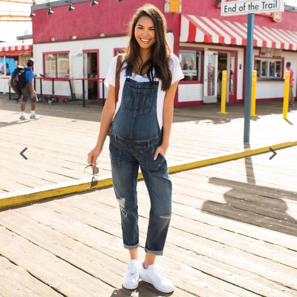 motherhood maternity denim overalls